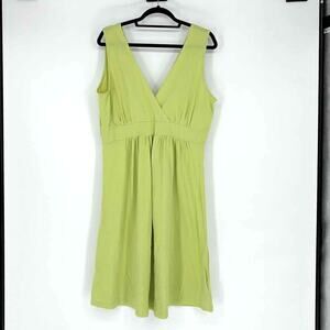 Columbia Women's Lime Green Surplice Neckline Midi Sleeveless Dress - Size XL